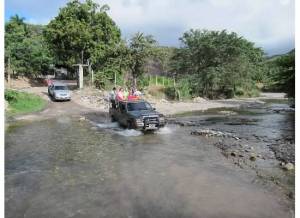 We could cross this river - in the dry season...